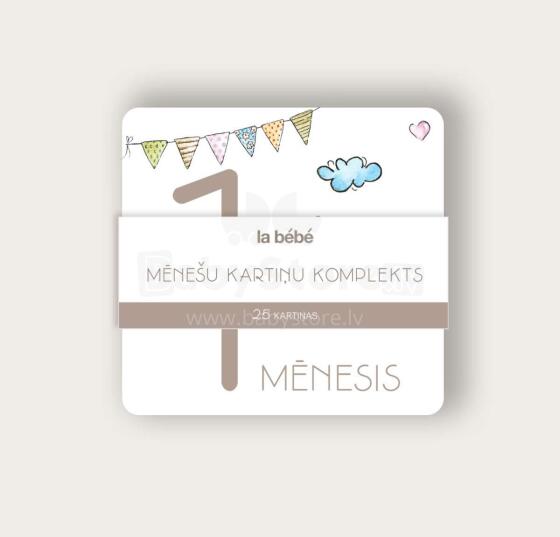 La bebe™ 12 Baby Monthly Cards Art. 37776, Perfect Gift for Newborn Photo Sessions