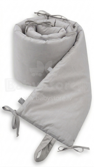 Bebe Basics Cotton Bed bumber 250x25cm Art.37790 Grey Бортик-охранка для детской кроватки 250 cm