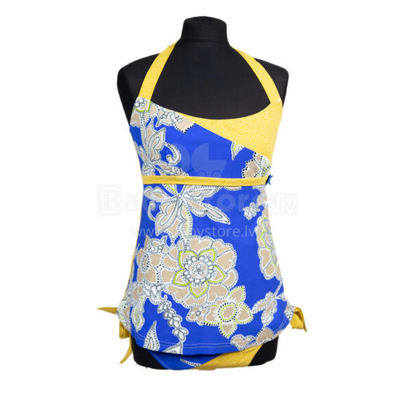La bébé™ Swimsuit Art.38048 Summer Swimsuit Blue with yellow Купальник для беременных синий с желтым ( 38 )