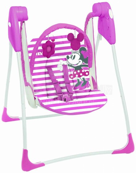 Graco Art.1112234 Baby Delight Minnie Mouse Bērnu krēsls-šūpulis (šūpuļkrēsliņš) ar regulējamo ātrumu, un rotaļlietu loku