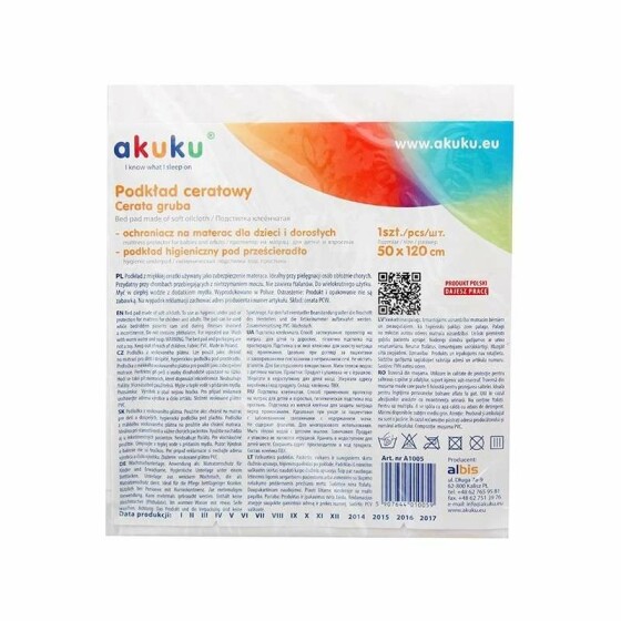 Akuku Art.A1001 Гигеническая непромокаемая подкладка для детской кроватки 50x120см