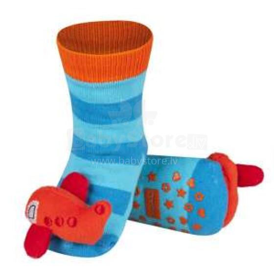SOXO Baby Art.75214 - 2 AntiSlip ABS Детские носочки 3D с погремушкой 0-24м.