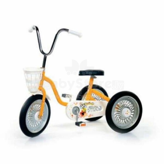 Velo Machine Sparite Tricycle  trīsritenis - ar stipru tērauda rāmi, riteņiem ar gumijas riepām Dzeltens