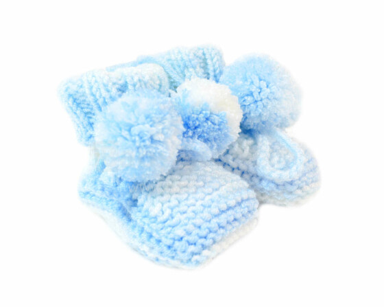 La bebe™ Hand Made Booties Art.40040 Blue newborn socks
