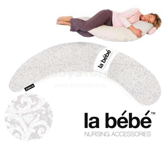 La Bebe™ Moon Maternity Pillow Art.40227 Classic Grey Liels spilvens grūtniecēm ar sintepona (bumbiņsintepons) pildījums (īpaši mīksts un kluss),195cm