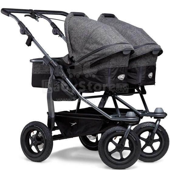 TFK Duo Mono Combi Art.T-D1-KA-411  Premium Anthracite Высококачественная коляска-трансформер для двойняшек 2 в 1 (погодок)