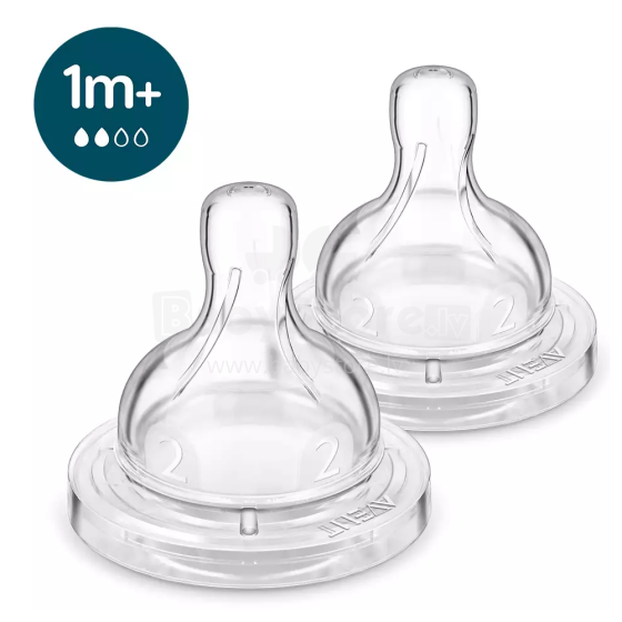 Phillips Avent Anti-colic Art.SCY762/02 Силиконовые соски для бутылочек 1+ (2 шт.)