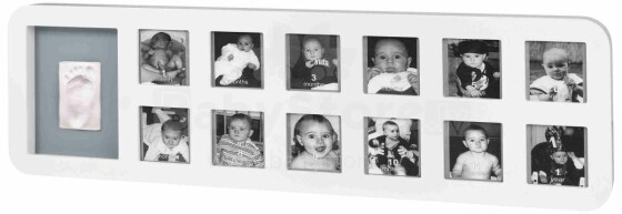 „Baby Art“ pirmų metų spausdinimo rėmas Art.34120085 Didelis rėmas su įspaudu ir 12 paveikslėlių