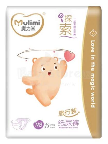 Mulimi Newborn Art.872591 Ekoloģiskās autiņbiksītes ar mitruma indikatoru 1 izmērs no 0-5kg, 18gab.