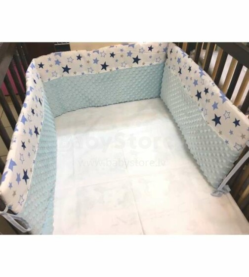 ANKRAS MINKY BLUE 180 cm Бортик-охранка для детской кроватки 180cm