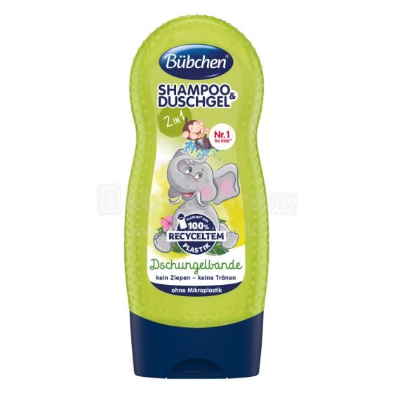 Bubchen Shampoo&Duschgel Art.42856 Шампунь и гель для душа "Друзья Джунглей", 230 мл