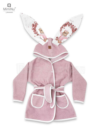 MimiNu Bathrobe With Hood and Ears kokvilnas halāts L (110-116cm)