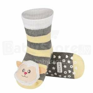 SOXO Baby Art.75214 - 4 AntiSlip ABS Infant socks with rattle