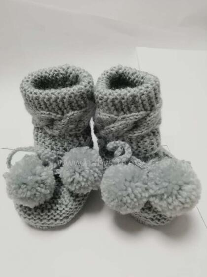 La bebe™ Hand Made Art.43539 Latvia Вязанные Мягкие Детские Пинетки