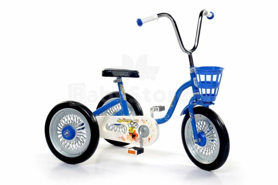 Velo Machine Sparite Tricycle  trīsritenis - ar stipru tērauda rāmi, riteņiem ar gumijas riepām Zils