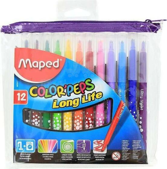 Maped Long Life Art.7431 Flomasteri  12gb.