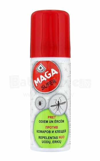 MAGA Super Repelents Art.44560  Средство от укусов комаров, клещей и других насекомых для взрослых 50ml