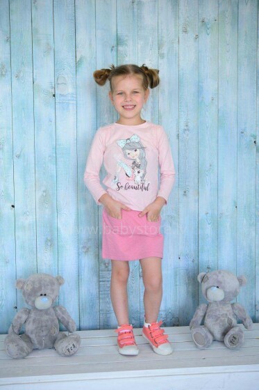 Cango menas. KGAW-035 Pink Vaikiška medvilninė sijonas