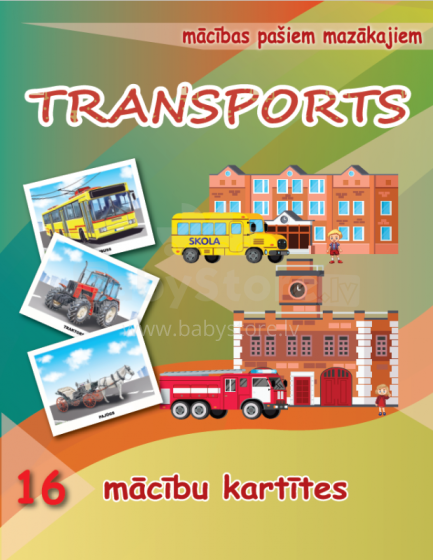 Kids Book Art.45731 Transports. 16 apmācības kartiņas