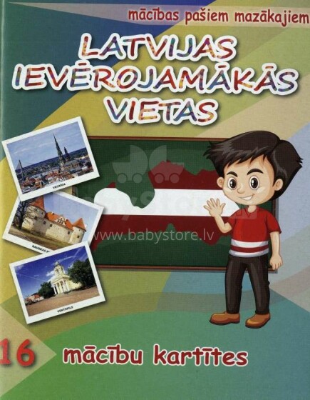 Vaikų knyga, 45749 Latvijos lankytinos vietos. 16 treniruočių kortelių