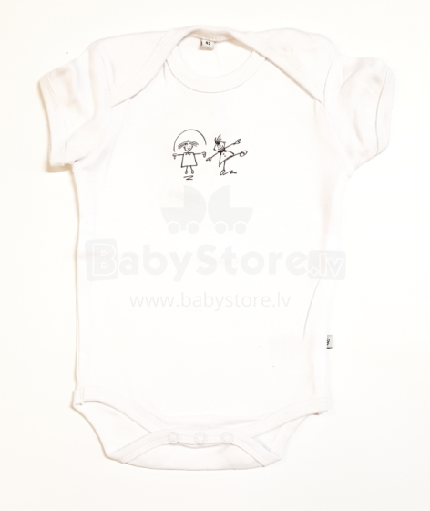 Pippi Art.342-351-01 Детский Бодик с короткие рукавом из чистого хлопка (с различным дизайном)