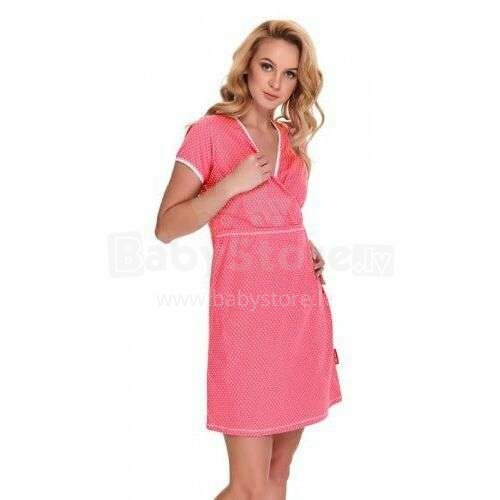 Naktiniai marškinėliai „Doctornap“ Art.TCB.9394 Lady Pink medvilniniai motinystės / maitinimo naktiniai marškiniai