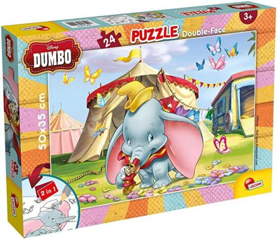 Disney Dumbo 2 vienā puzle un krāsošanas komplekts 24 detaļas 3+