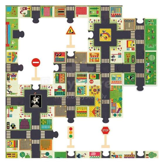 DJECO Art.DJ07161 Wooden Puzzles Attīstošā puzle - Pilsētas satiksme