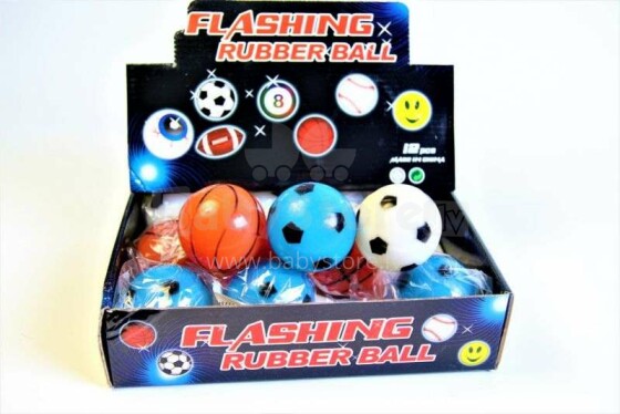 Flashing rubber ball Art.8214722 Bumbiņa mirgojoša
