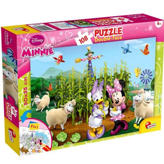Lisciani Giochi Minnie Art.47970 Divpusēja puzle-krāsojamā grāmata