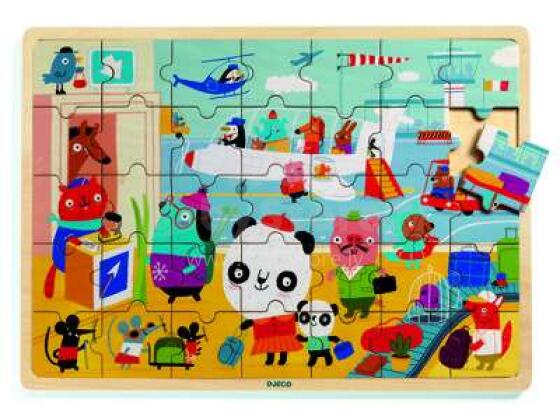 Djeco Art.DJ01818 Wooden Puzzles Airpot 35gab.
