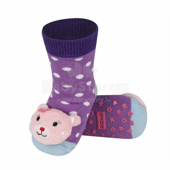 SOXO Baby 68728 - 1 AntiSlip ABS socks with rattle 0/24+