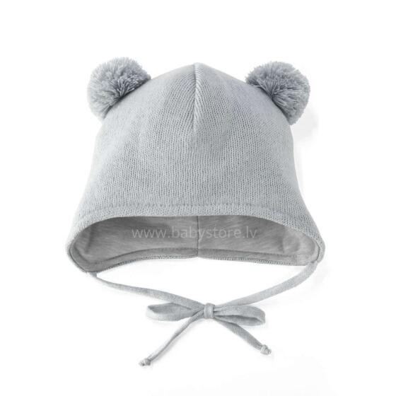 NordBaby Pom Pom Art.48679 Grey Тёплая шапочка