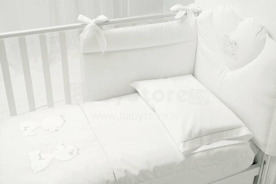 Baby Expert Cuore di Mamma White Art. 49331 Kūdikių lovos skalbinių komplektas