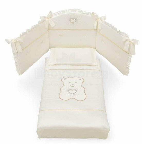 Erbesi Tiffany Cream Art.49353 Комплект изысканного детского постельного белья из 4-х частей