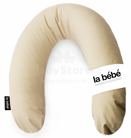 „La Bebe ™“ RICH medvilnės slaugos motinystės pagalvė, 479551, smėlio spalvos pasaga kūdikių maitinimui / miegui / pasaga nėščioms moterims. 30x175 cm