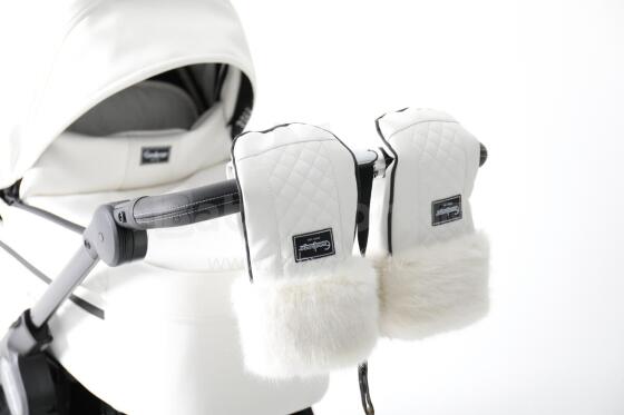 Emmaljunga Gloves Art.49726 White Муфта для рук на коляску с мехом