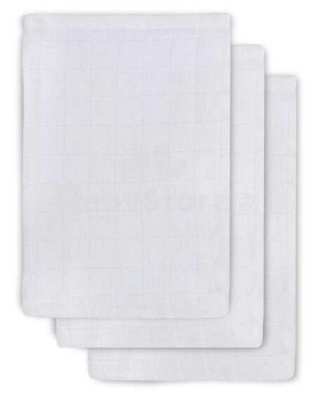 Jollein Muslin Face White Art.00100121 Augstākās kvalitātes muslina autiņš sejai, 3 gb. ( 15x21 cm)