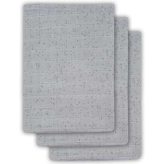 Jollein Muslin Face Mini Dots  Art.536-­848­-65197 Augstākās kvalitātes muslina autiņš sejai, 3 gb. ( 15x21 cm)