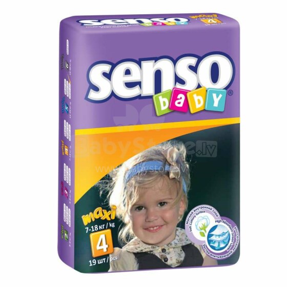Senso Baby Maxi B4 Art.49787 Beebimähkmed suurus 4,7-18kg,19 tk.
