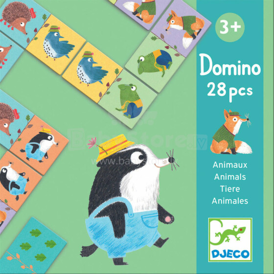 Djeco Domino Animals Art.DJ08115 Attīstoša rotaļlieta bērniem (28 det.)
