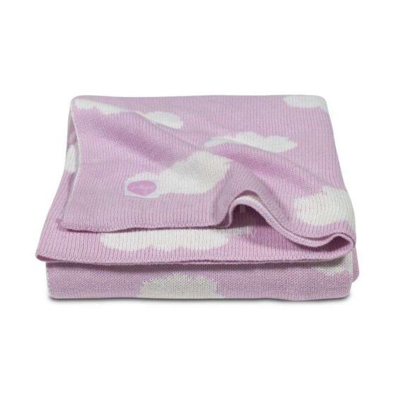 Jollein Clouds Pink Art.516-522-65056  Хлопковый вязаный плед 100x150см