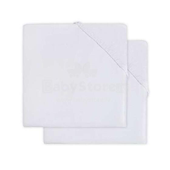 Jollein Cotton White Art.2511-507-00001 простынь на резиночке 60x120cм,2 шт