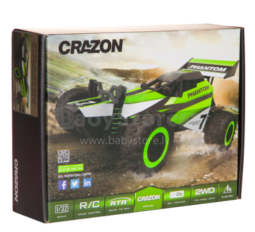 Crazon Art.173201 2.4G Full Proportional R/C High Speed Radio vadāmā rotaļlieta mašīna 1:32