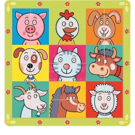 Bino Puzzle Animals Art.BN88093 Koka puzle Dzīvnieki