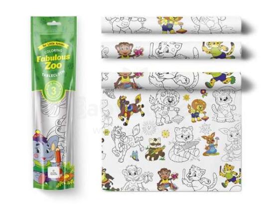 DA Coloring Tablecloth Fabulous Zoo Art.KDTC0002 Скатерть-раскраска -Сказочный зоопарк