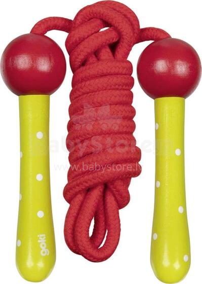 Goki Skipping rope with varnished wooden-screw-handle Art.63908
