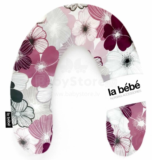 La Bebe™ Rich Maternity Pillow Art.5189 Purple flowers Подковка для сна, кормления малыша 30x104 cm