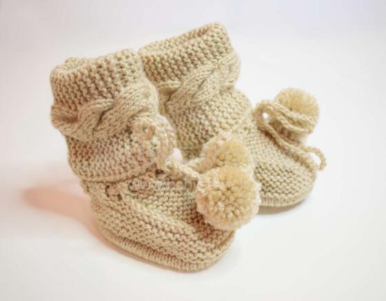 La bebe™ Hand Made Art.51931 Latvia Вязанные Мягкие Детские Пинетки