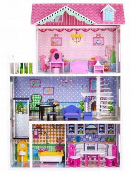 Eco Toys Strawberry Art.TL43004C Деревянный кукольный домик
